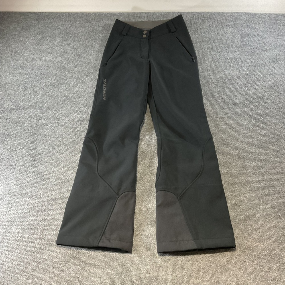 Salomon ClimaPro Softshell Ski Pants Black Waterproof Breathable Women's 29x31